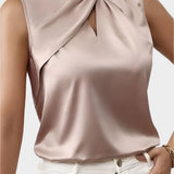 Elegant Satin Sleeveless Blouse