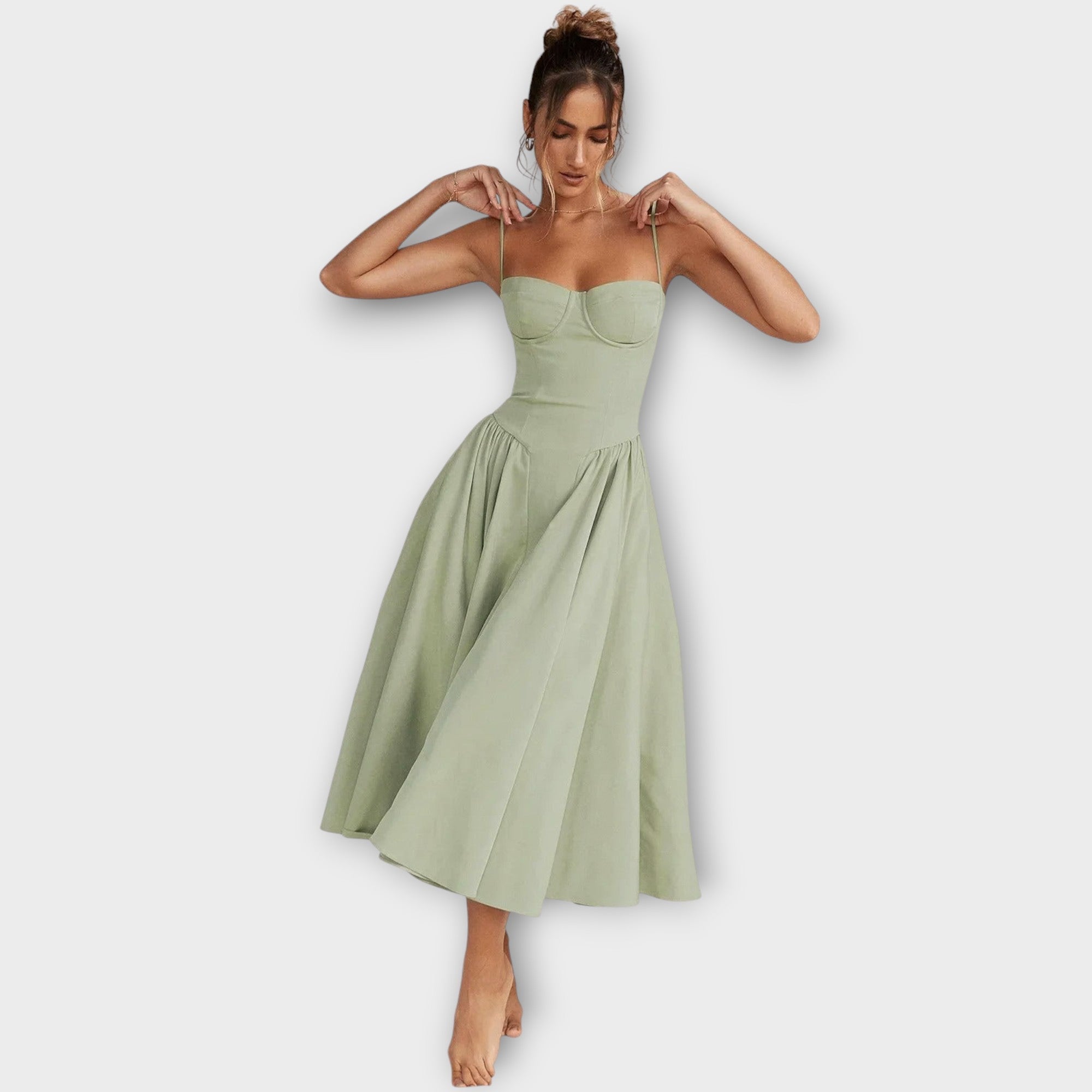 Robe midi corset sans manches Gesine