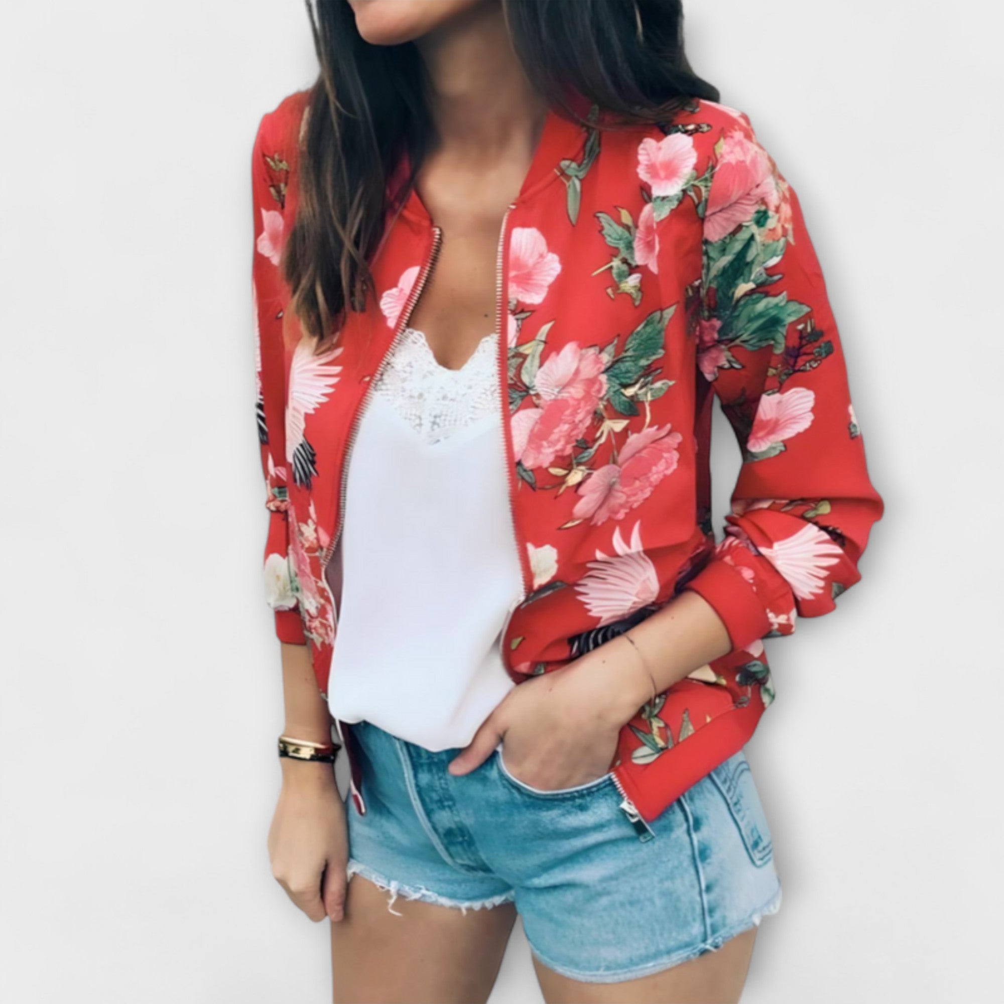 Kaelin – Bomber stylé à motif floral