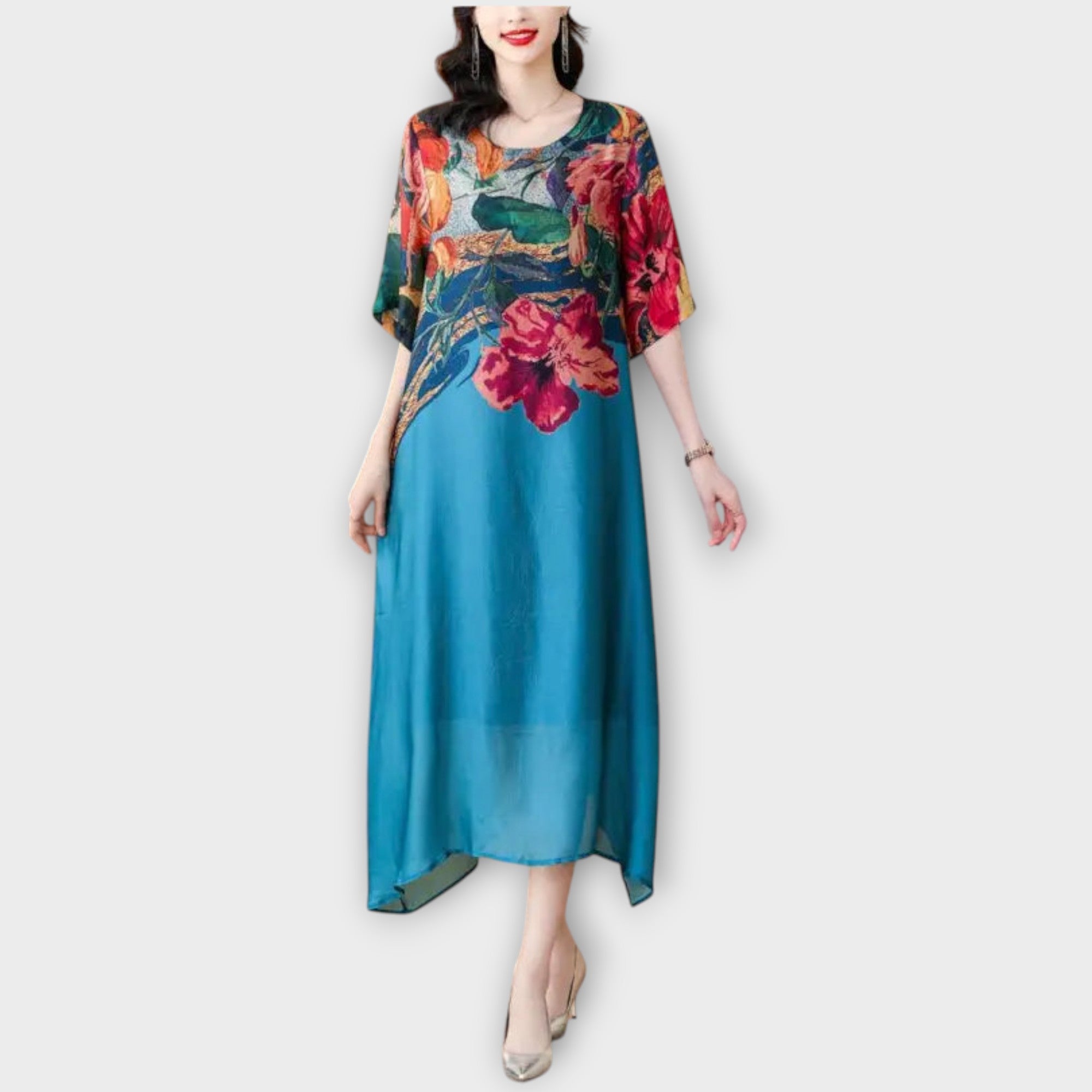 Robe maxi élégante à imprimé floral 