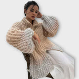 Pull à paillettes en grosse maille